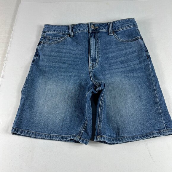 Letter To Juliet Jean Shorts Womens 29* High Rise Bermuda Blue Denim Jorts Tag M - Picture 1 of 16